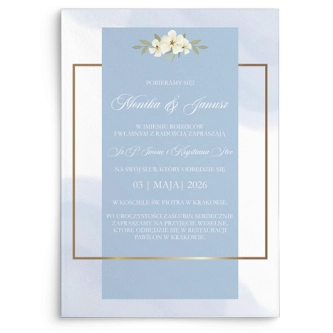 Zaproszenia ślubne Golden Square - Motyw 1