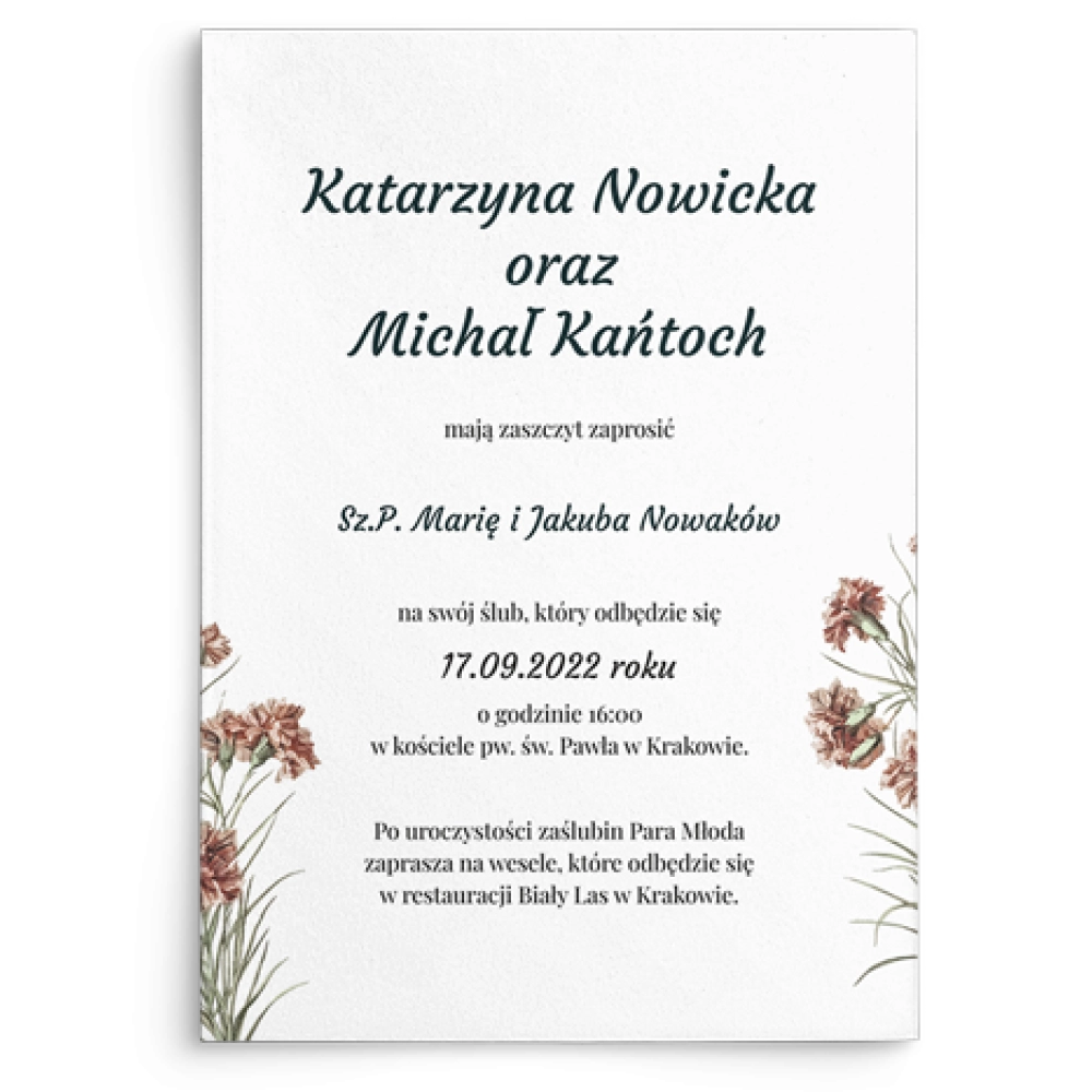 Zaproszenia ślubne Wild Nature - Motyw 3