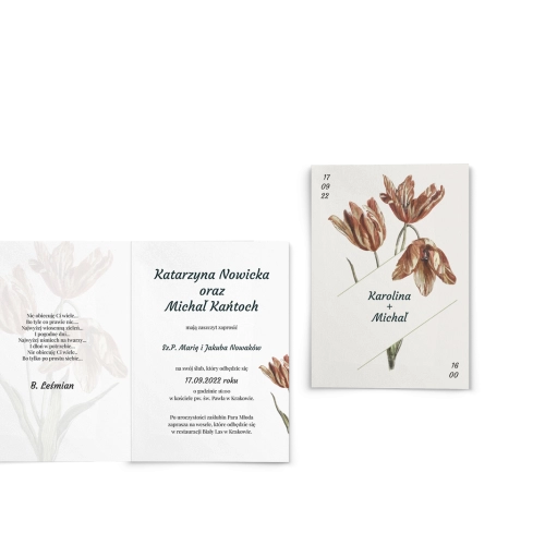 Zaproszenia ślubne Wild Nature - Składane motyw 1