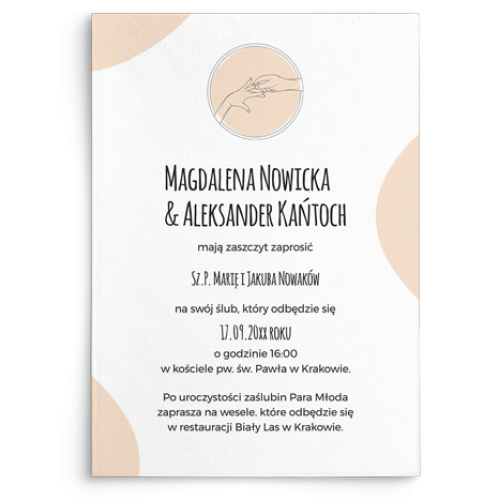 Zaproszenia ślubne Hands - Motyw 1