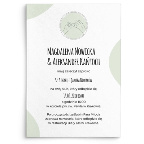 Zaproszenia ślubne Hands - Motyw 2