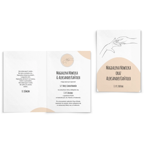 Zaproszenia ślubne Hands - Składane motyw 1