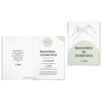 Zaproszenia ślubne Hands - Składane motyw 2