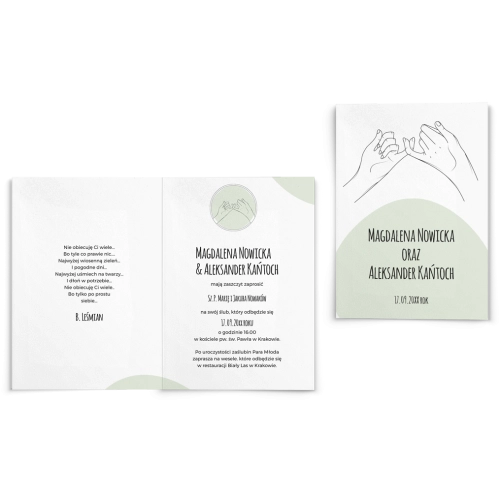 Zaproszenia ślubne Hands - Składane motyw 2