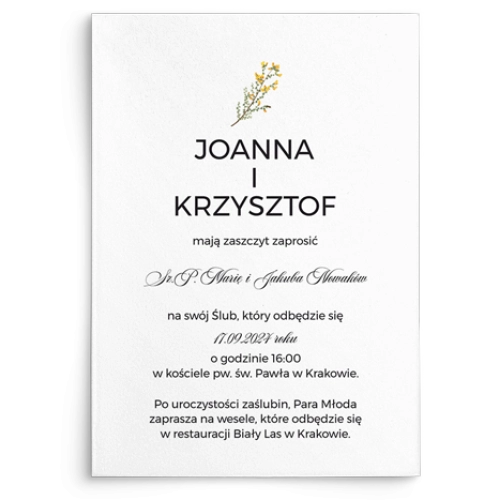 Zaproszenia ślubne Botanic - Motyw 2