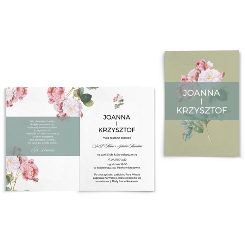 Zaproszenia ślubne Botanic - Składane motyw 3