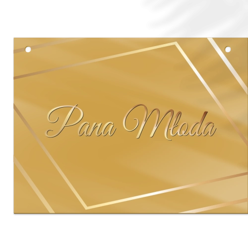 Zawieszka na krzesła - Prostokątna Marmur & Złoto - Motyw 1