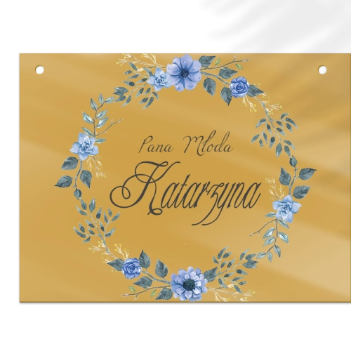 Zawieszka na krzesła - Prostokątna Akwarelowe Wianki Motyw 1