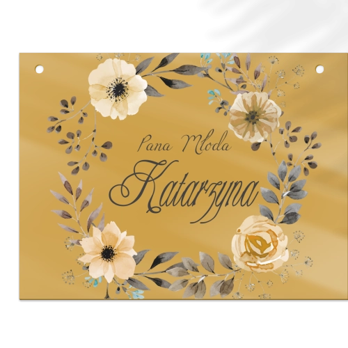 Zawieszka na krzesła - Prostokątna Akwarelowe Wianki Motyw 4