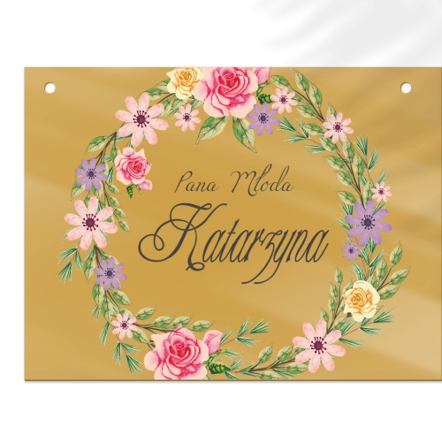 Zawieszka na krzesła - Prostokątna Akwarelowe Wianki Motyw 5