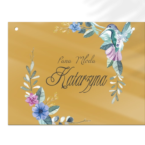 Zawieszka na krzesła - Prostokątna Akwarelowe Wianki Motyw 8