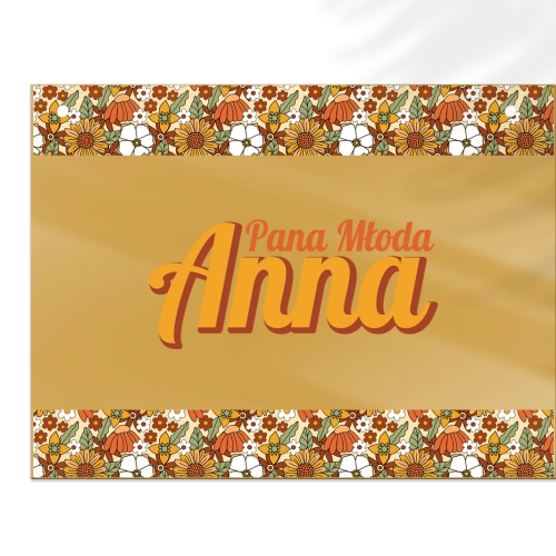 Zawieszka na krzesła - Prostokątna Retro Style Motyw 1