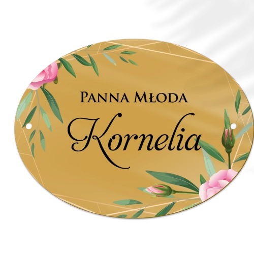 Zawieszka na krzesła - Owalna Flowers & Frame Motyw 4