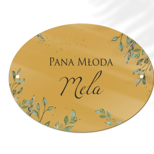 Zawieszka na krzesła - Owalna Leaves Motyw 3