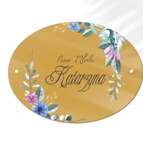Zawieszka na krzesła - Owalna Akwarelowe Wianki Motyw 8