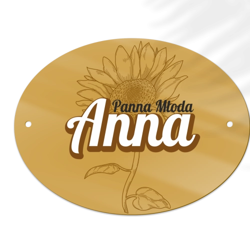 Zawieszka na krzesła - Owalna Sunflowers Motyw 3