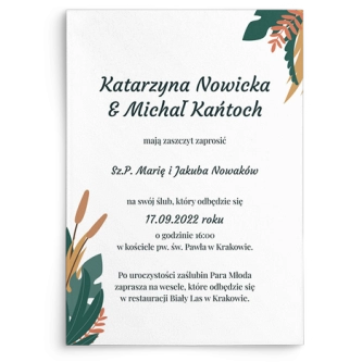 Zaproszenia ślubne Boho wedding - Motyw 1