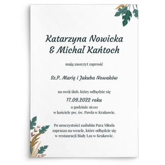 Zaproszenia ślubne Boho wedding - Motyw 2