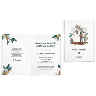 Zaproszenia ślubne Boho wedding - Składane motyw 3