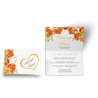 Zaproszenie ślubne Serca Kwiat - Motyw 4