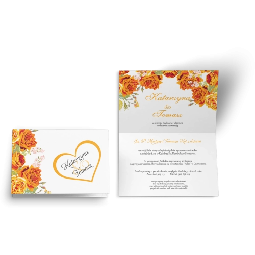Zaproszenie ślubne Serca Kwiat - Motyw 4