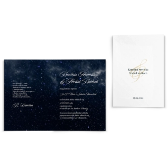Zaproszenia ślubne Galaxy - Składane motyw 1