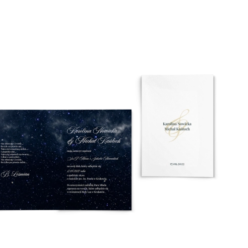 Zaproszenia ślubne Galaxy - Składane motyw 1