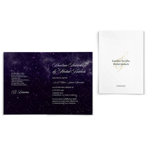 Zaproszenia ślubne Galaxy - Składane motyw 2