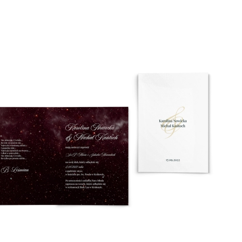Zaproszenia ślubne Galaxy - Składane motyw 3