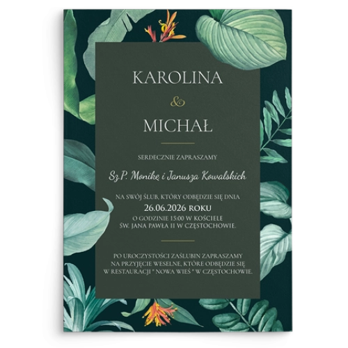 Zaproszenia ślubne Exotic - Motyw 1