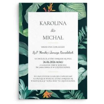 Zaproszenia ślubne Exotic - Motyw 2