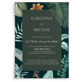 Zaproszenia ślubne Exotic - Motyw 3