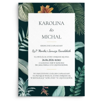 Zaproszenia ślubne Exotic - Motyw 4