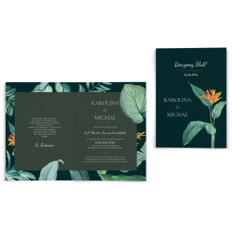 Zaproszenia ślubne Exotic - Składane motyw 1