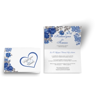 Zaproszenie ślubne Serca Kwiat - Motyw 2