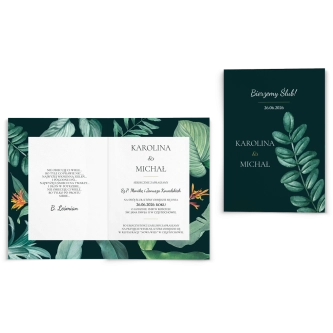 Zaproszenia ślubne Exotic - Składane motyw 2