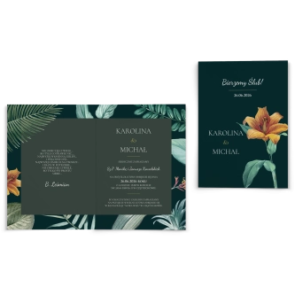 Zaproszenia ślubne Exotic - Składane motyw 3