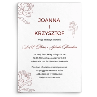 Zaproszenia ślubne Burgundy - Motyw 2