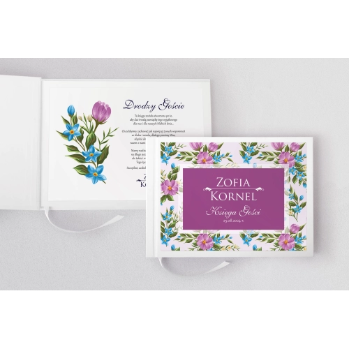 Księga Gości Weselnych Kwiatowe Pole Motyw 2