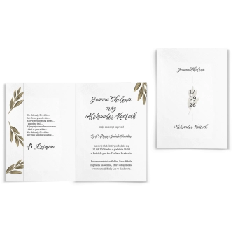 Zaproszenia ślubne Jesienne Liście - Składane motyw 2