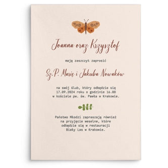 Zaproszenia ślubne Butterflies - Motyw 4