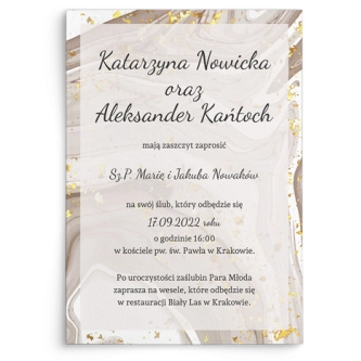 Zaproszenia ślubne Golden Brown - Motyw 1