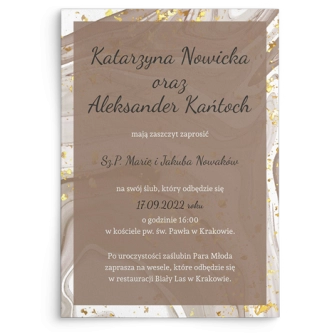 Zaproszenia ślubne Golden Brown - Motyw 2