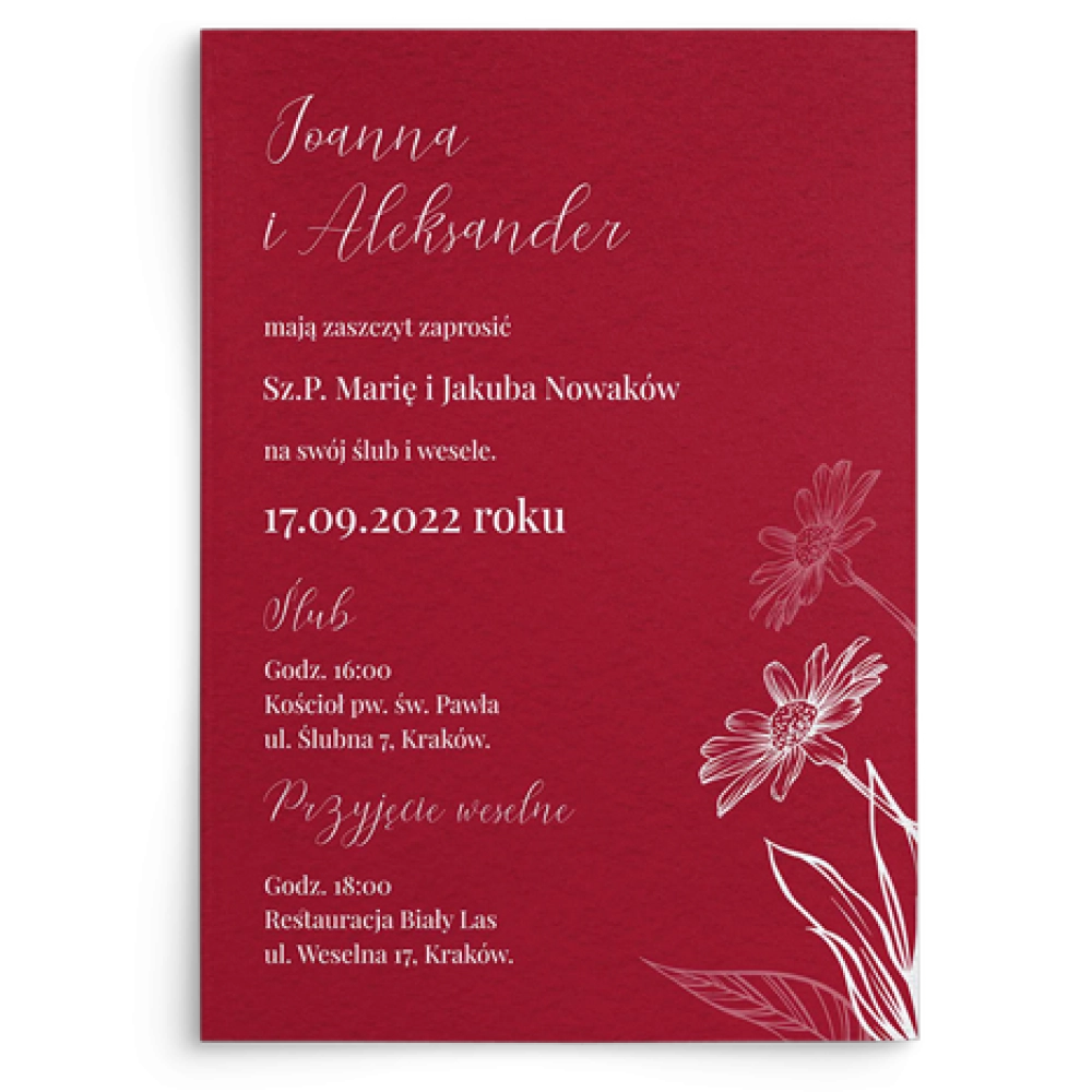 Zaproszenia ślubne Papers - Motyw 2