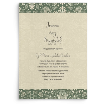 Zaproszenia ślubne Vintage - Motyw 2
