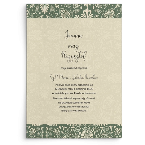 Zaproszenia ślubne Vintage - Motyw 2