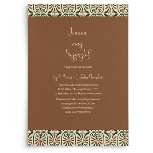 Zaproszenia ślubne Vintage - Motyw 3