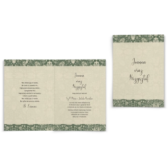 Zaproszenia ślubne Vintage - Składane motyw 2