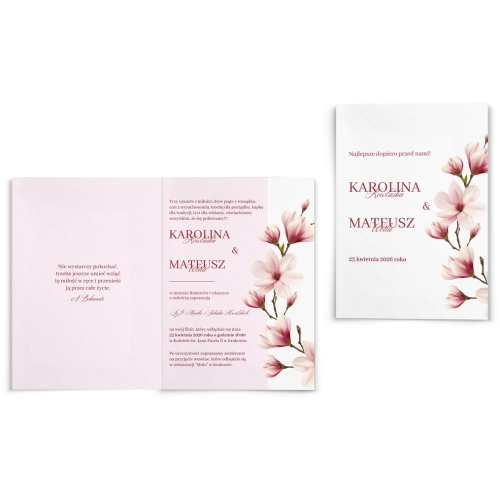 Zaproszenia ślubne Color Line- Składane motyw 1