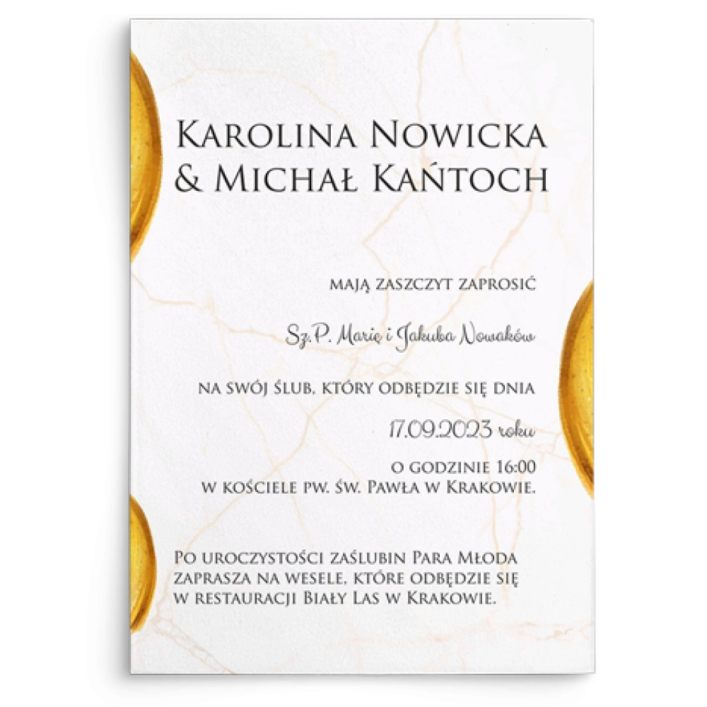 Zaproszenia ślubne Marble - Motyw 2